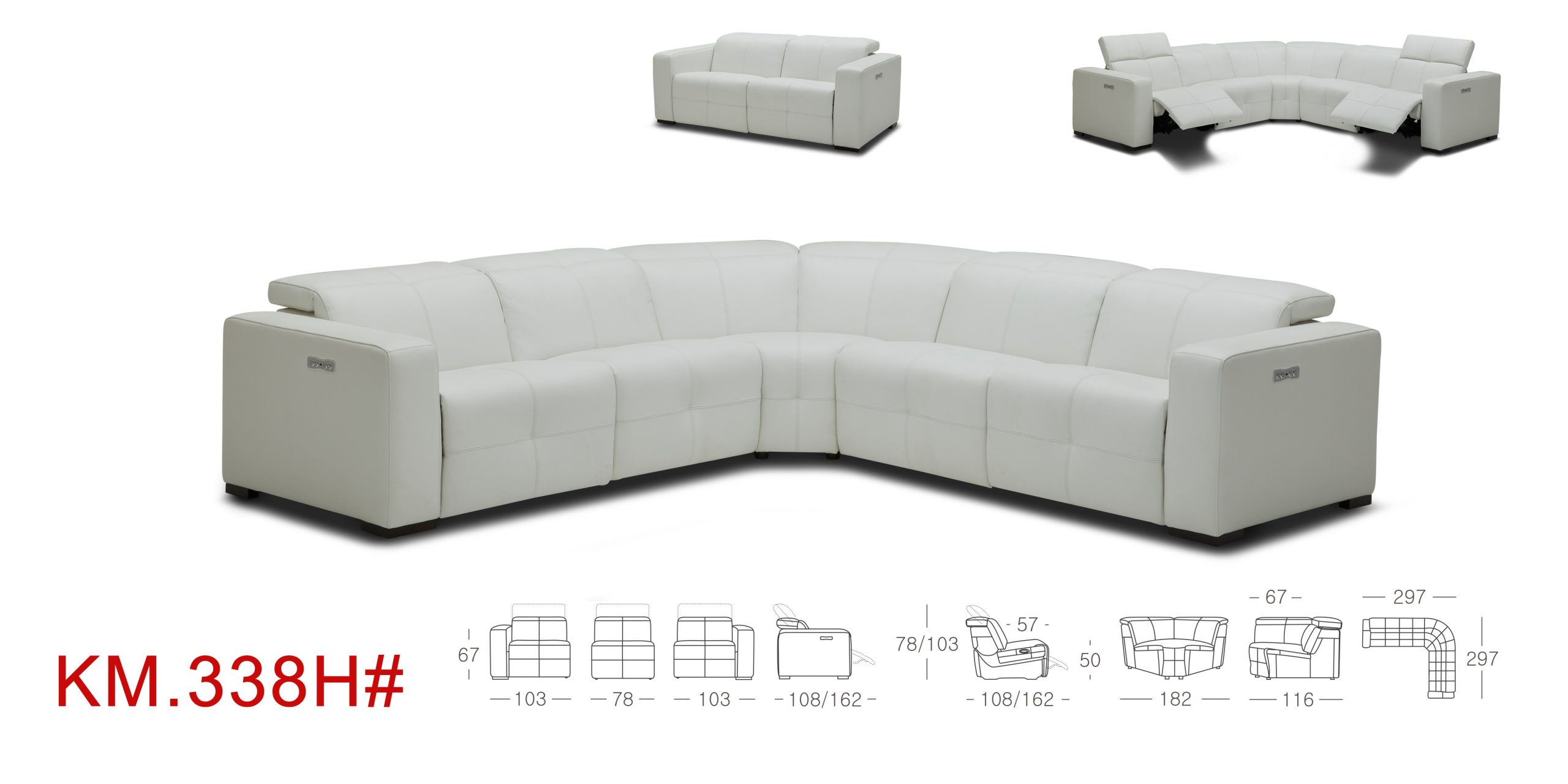 Kuka Modern Leather Sectional South East Furniture Distributors